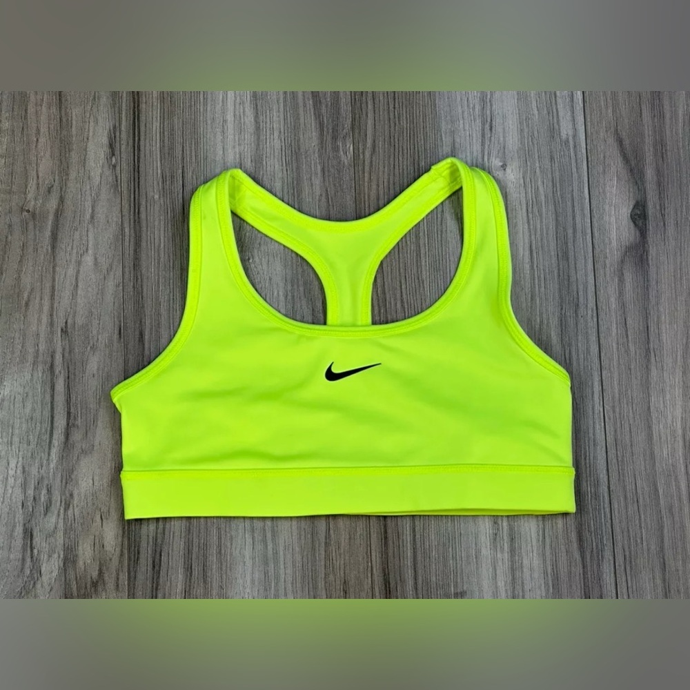Nike Girls Sports Bra Volt/Black FJ7161-702 Size Large Gym/Training Yoga Bra New